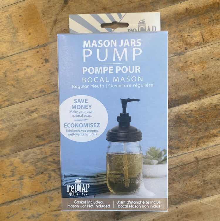 reCAP® Mason Jar Soap Dispenser Lid & Pump Cap, Regular Mouth, Natural