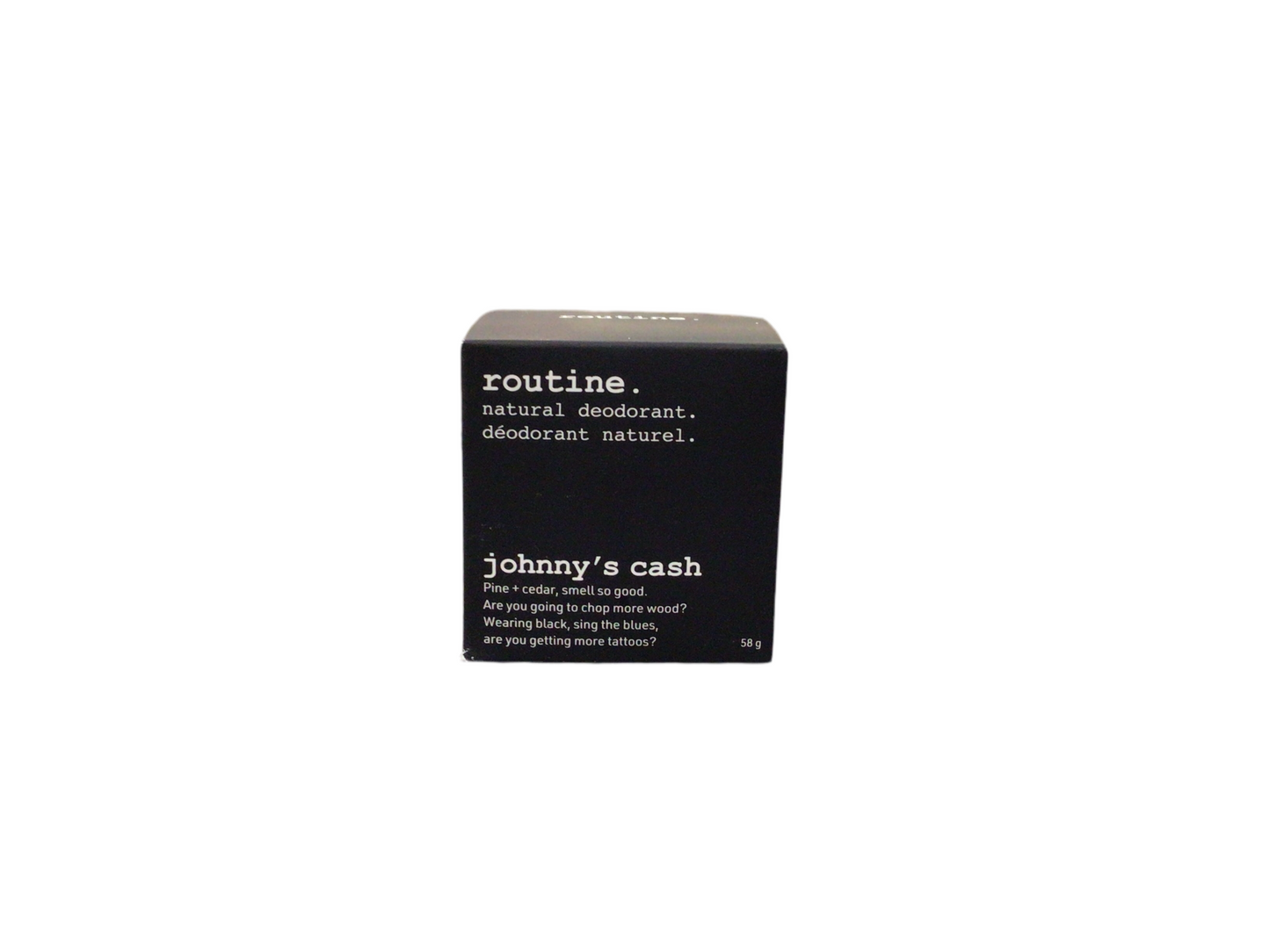 Johnny’s Cash Deodorant – Routine (With Charcoal + Baking Soda) – 58g Jar