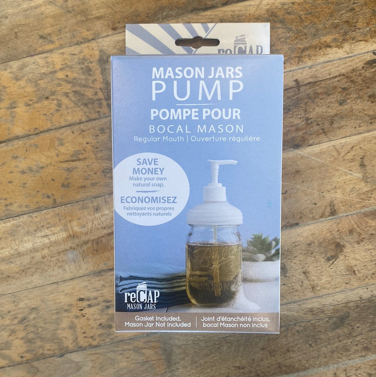 reCAP® Mason Jar Soap Dispenser Lid & Pump Cap, Regular Mouth, Natural