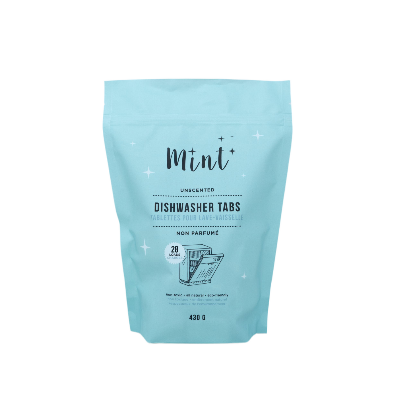Mint Natural Dishwasher Tabs – 28 Loads (430g)