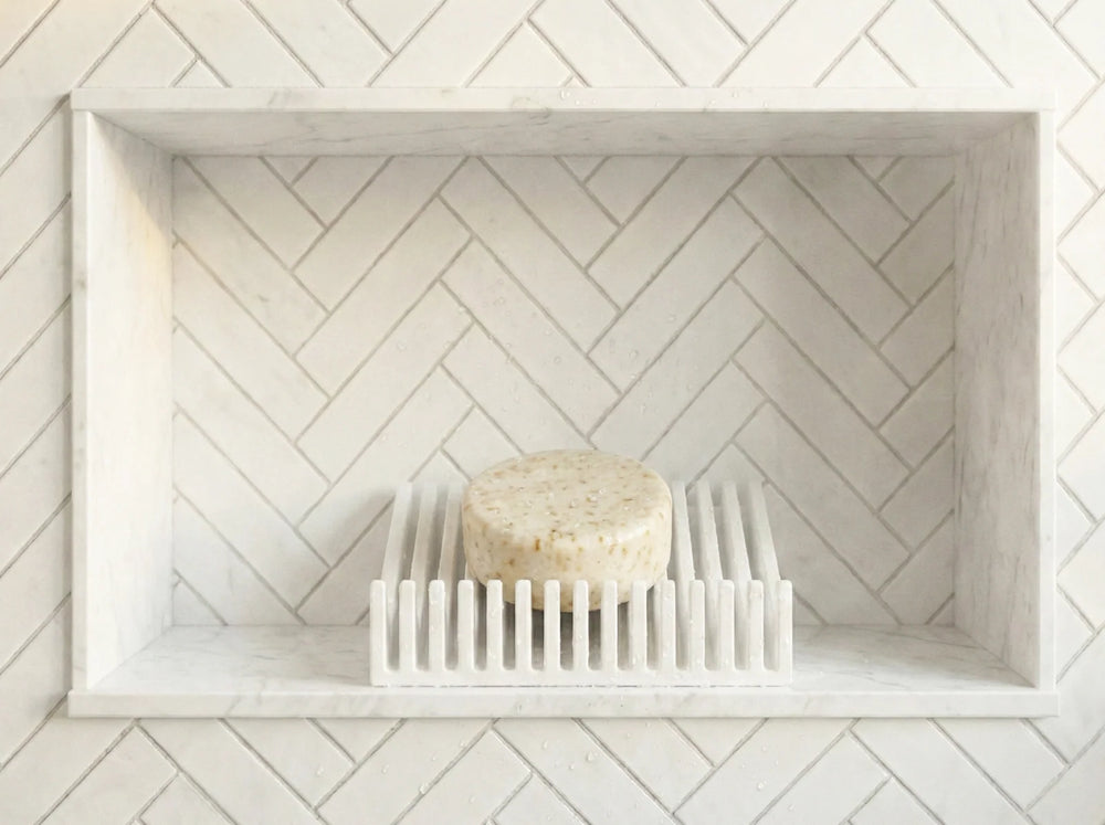 Silicone soap dish Easel White