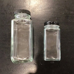 French square glass jar