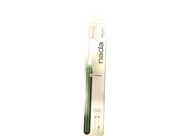 Aluminum Toothbrush with replacement heads - Medium (Green)