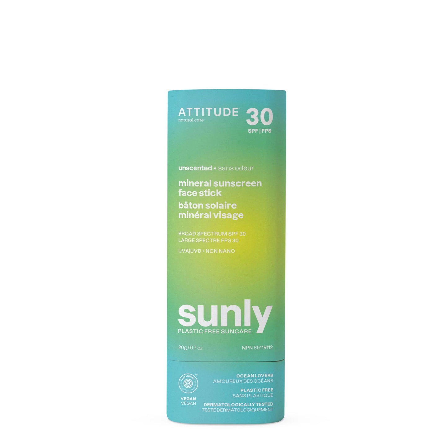 Attitude Mineral Sunscreen face stick SPF