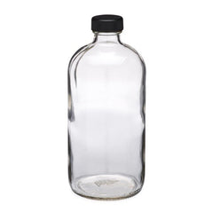1L Glass Refillable Bottle – Black Cap