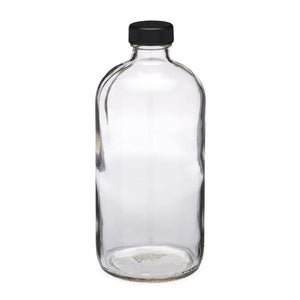 1L Glass Refillable Bottle – Black Cap