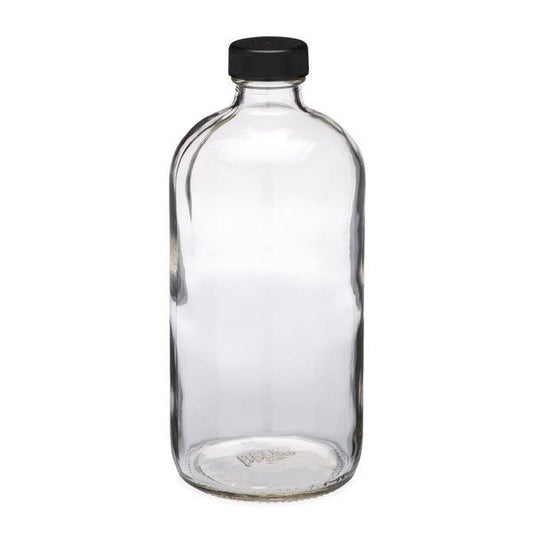 1L Glass Refillable Bottle – Black Cap