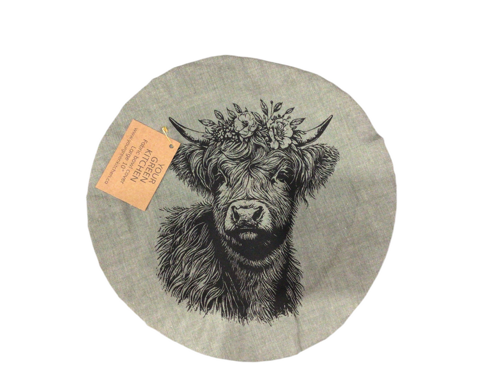 Floral Cow Bowl cover - large 10’ unwaxed