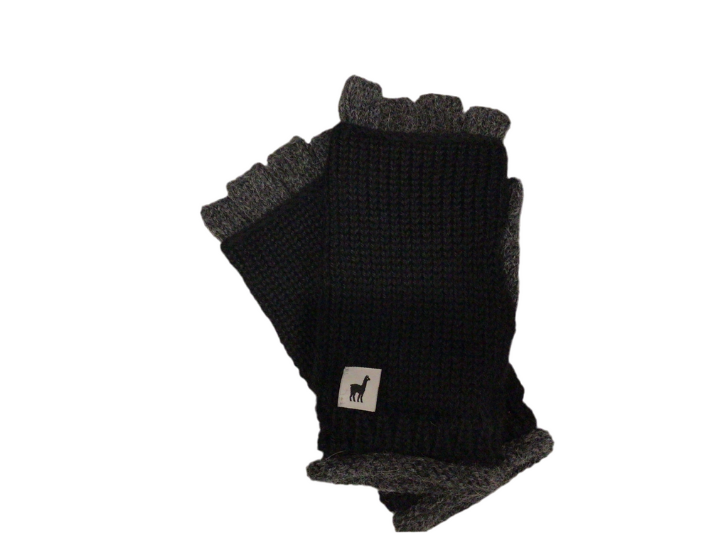 Pokoloko Alpaca Double Layered Fingerless Gloves