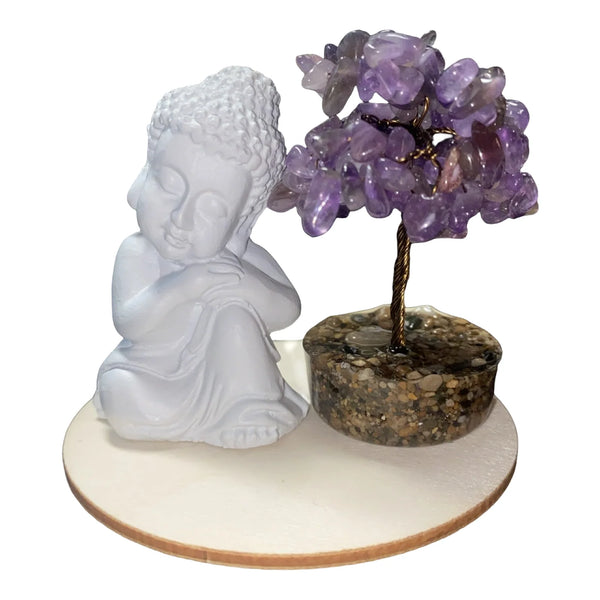 Handcrafted Buddha, Tree & Base