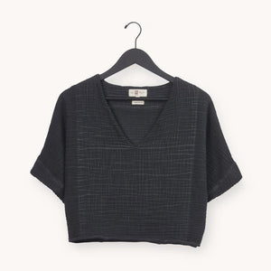 Pokoloko Crinkle Crop Top - Black