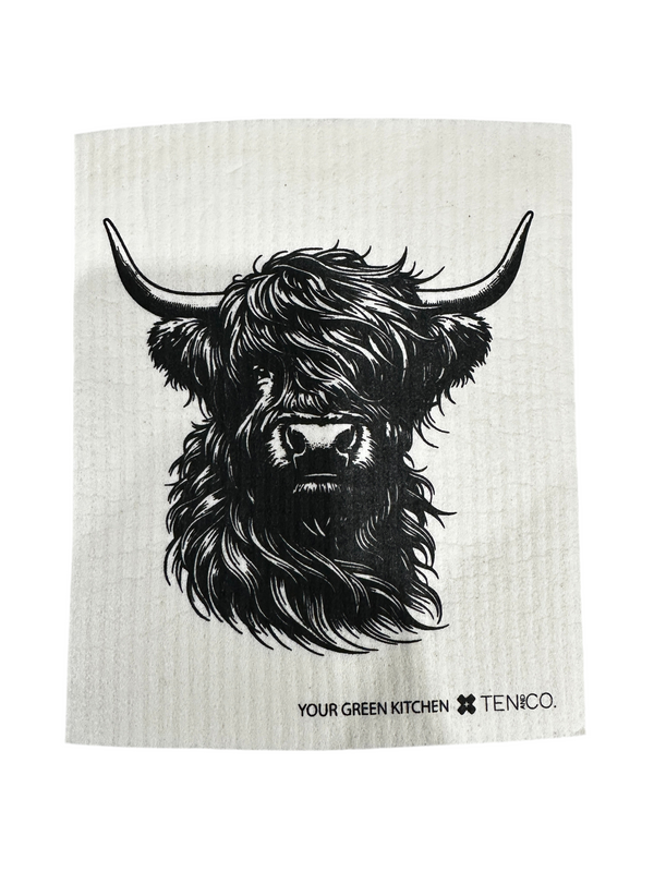 Highland Cow Sponge Cloth