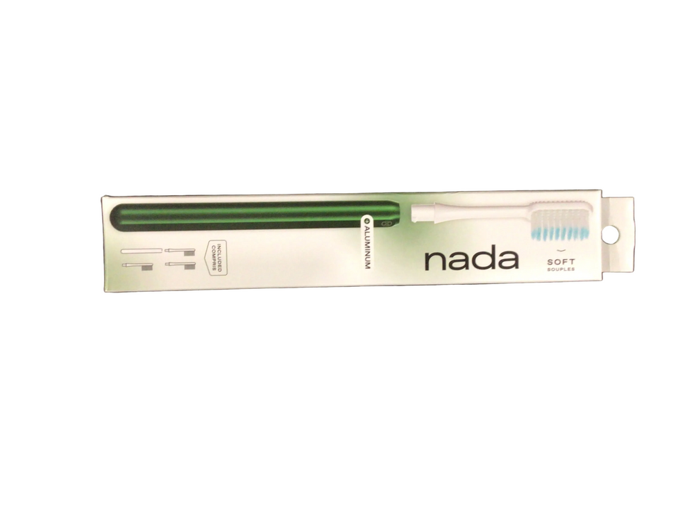 Aluminum Toothbrush with replacement heads - soft Green)