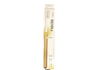 Aluminum toothbrush with replacement heads - medium (Gold)