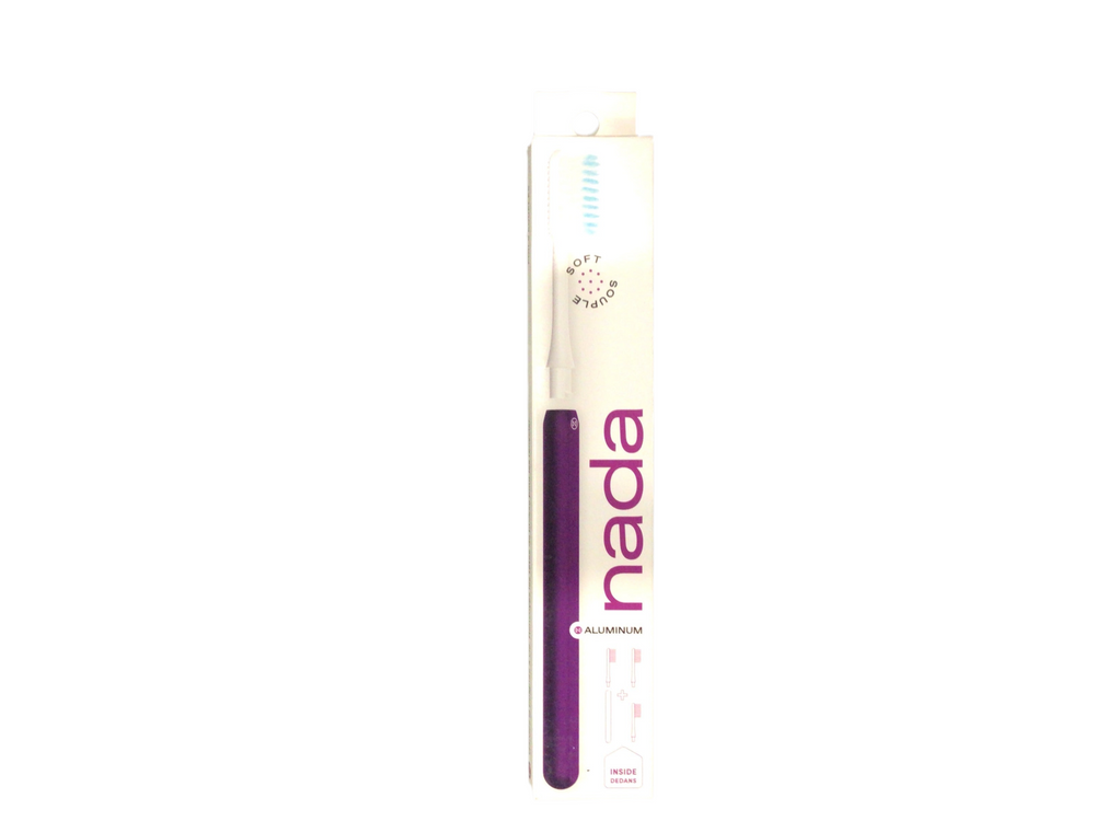 Aluminum Toothbrush with replacement heads - Soft (purple)