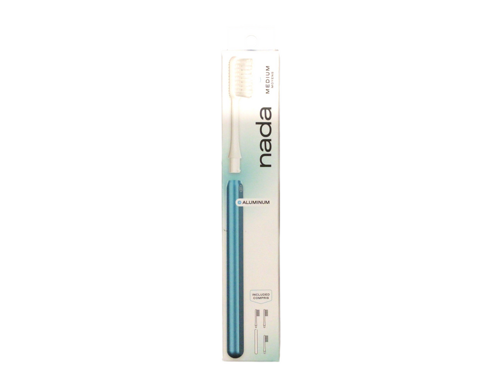 Aluminum Toothbrush with replacement heads - Medium (turquoise)