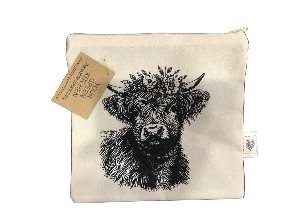 Lined Snack Bag - Cow