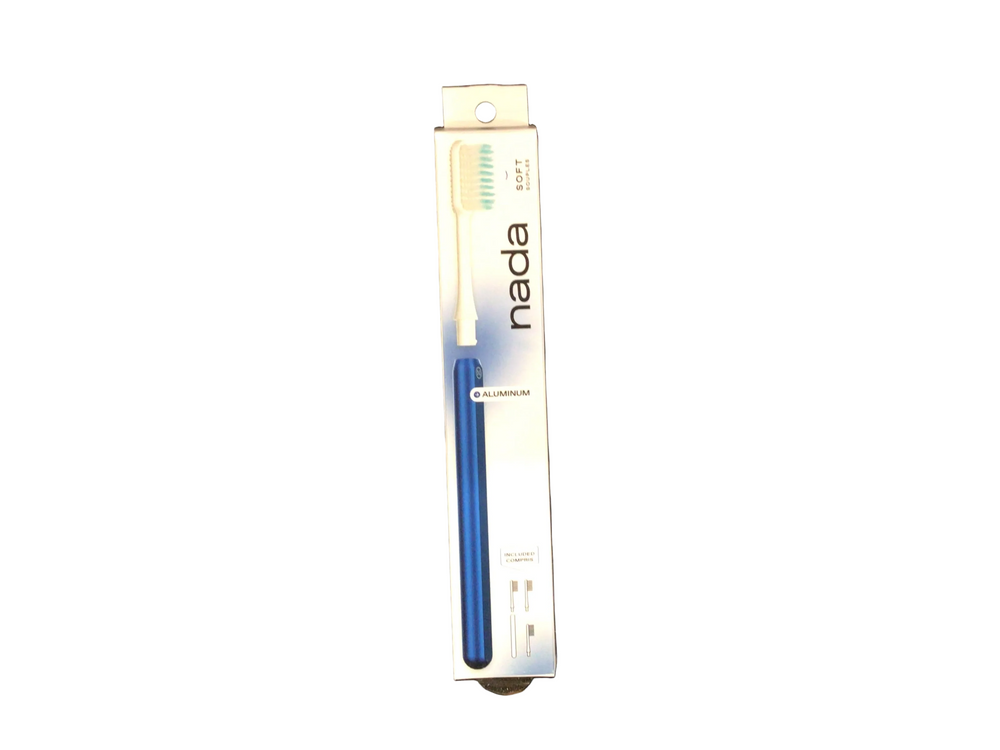 Aluminum Toothbrush with replacement heads soft (dark blue)