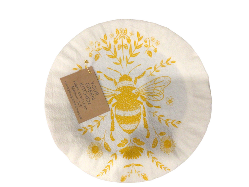 Yellow Bee Bowl Cover - Medium