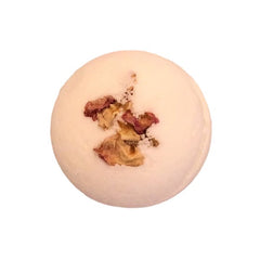 Hand-crafted bath bomb made with natural ingredients and dried botanicals for soothing skin and sensory delight