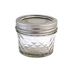 Empty glass refill jar with metal screw lid for Rose Citron Toothpaste storage